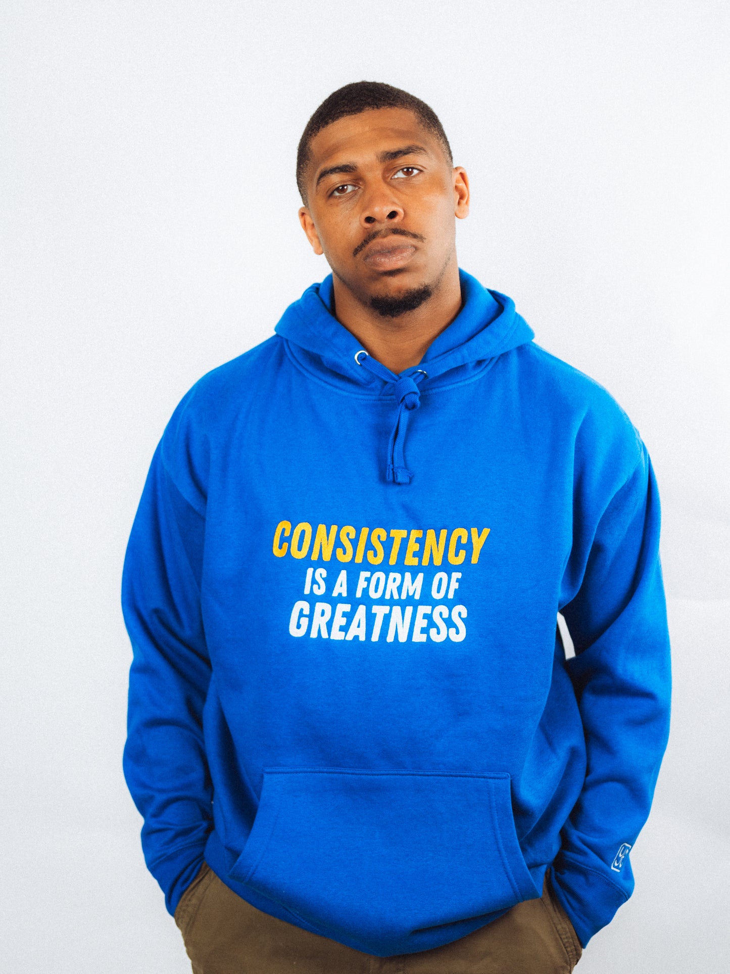 'Consistency' Embroidered Front Hoodie