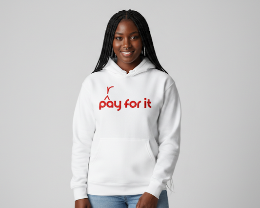 'P(r)ay For It' Embroidered Hoodie - Red Lettering