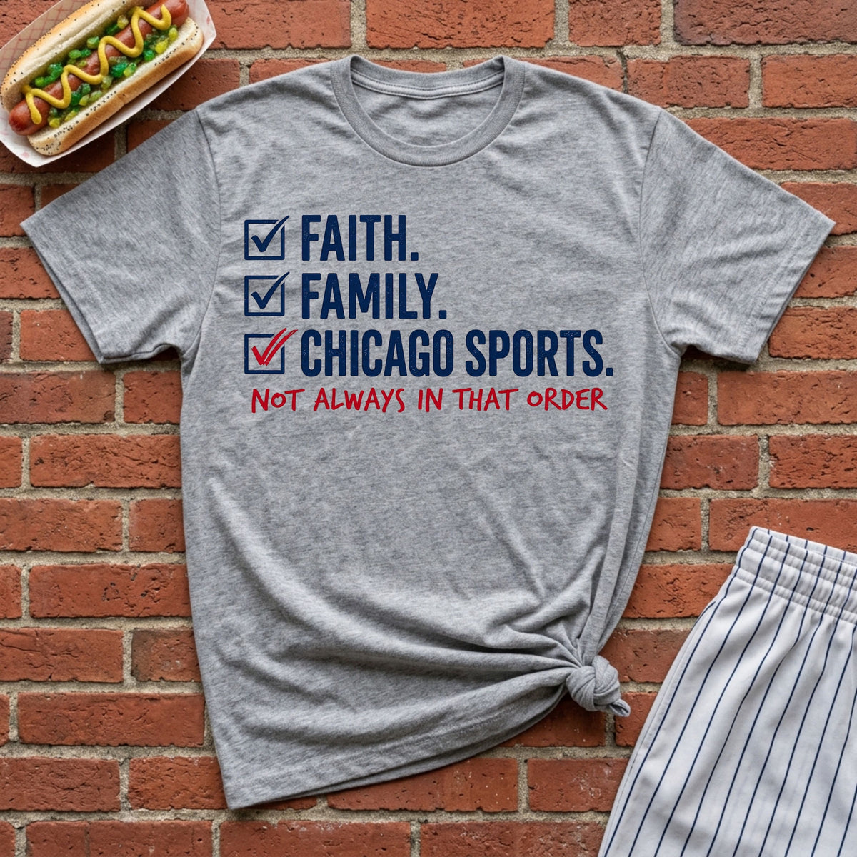 Faith, Family, Chicago Sports Tee