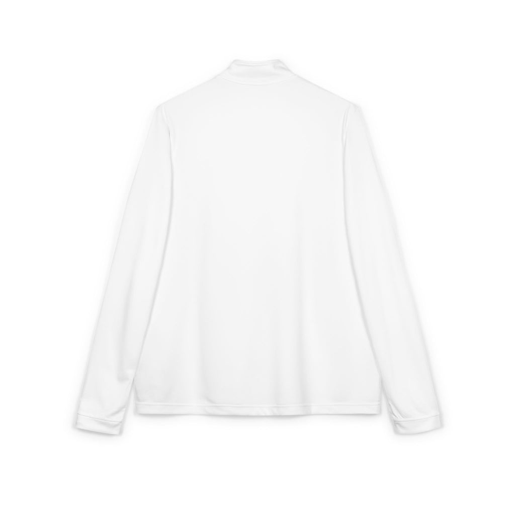 ZAD Embroidered White Quarter-Zip Pullover — Lightweight adidas® Performance Top