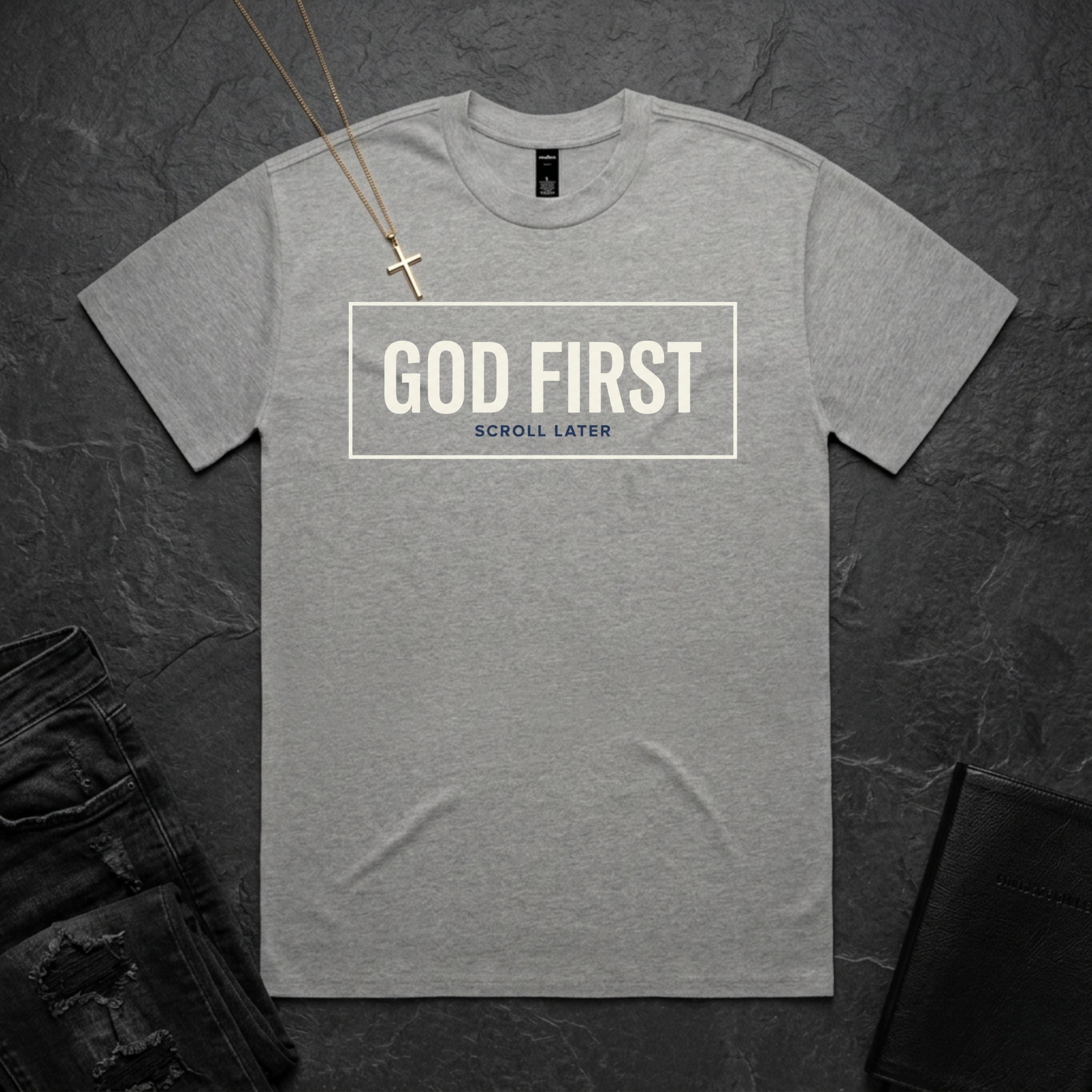 God First, Scroll Later BoxTee