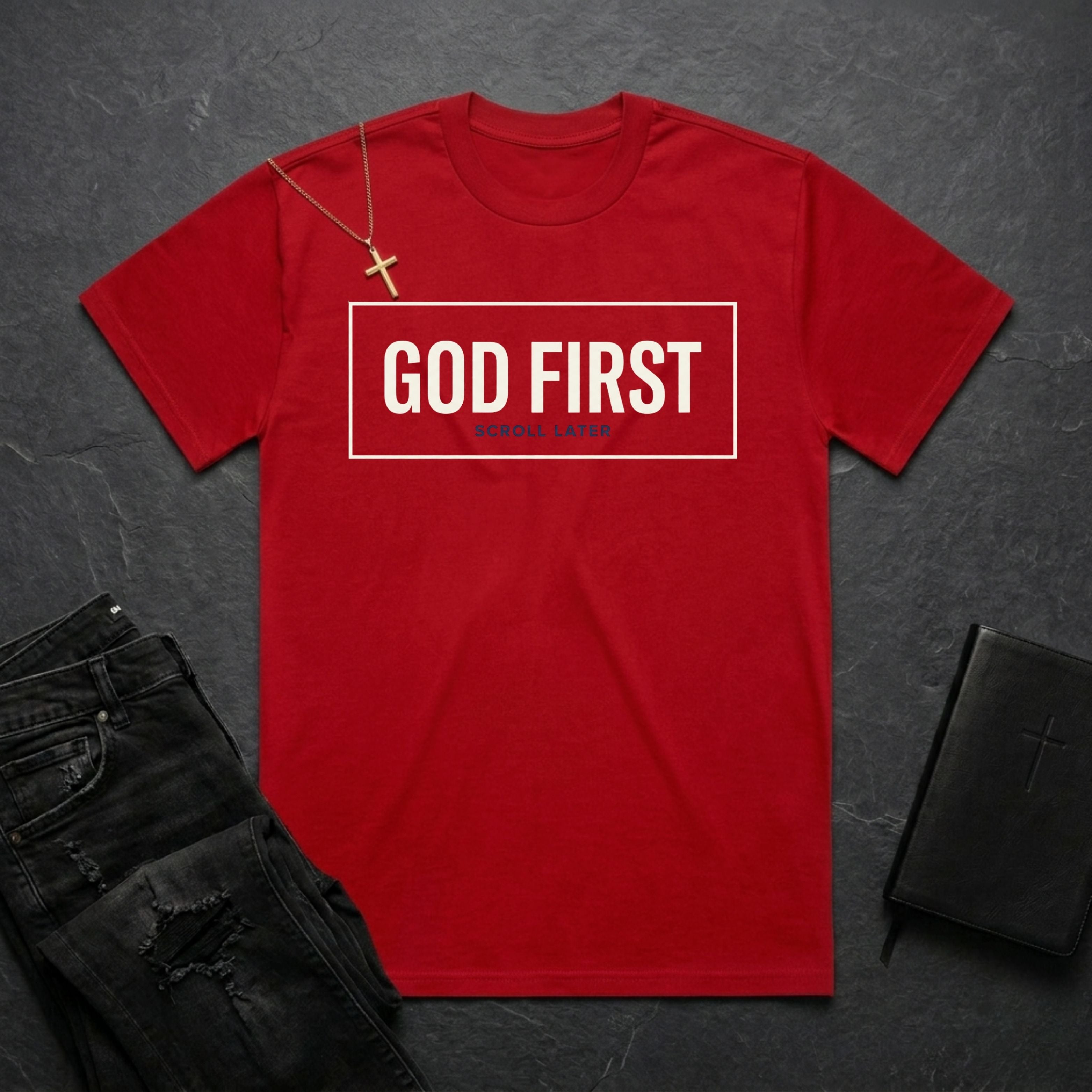 God First, Scroll Later BoxTee