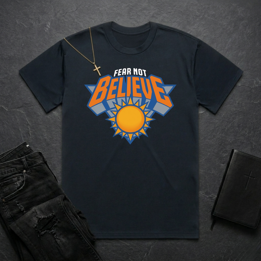 Fear Not, Believe O&B Skies BoxTee