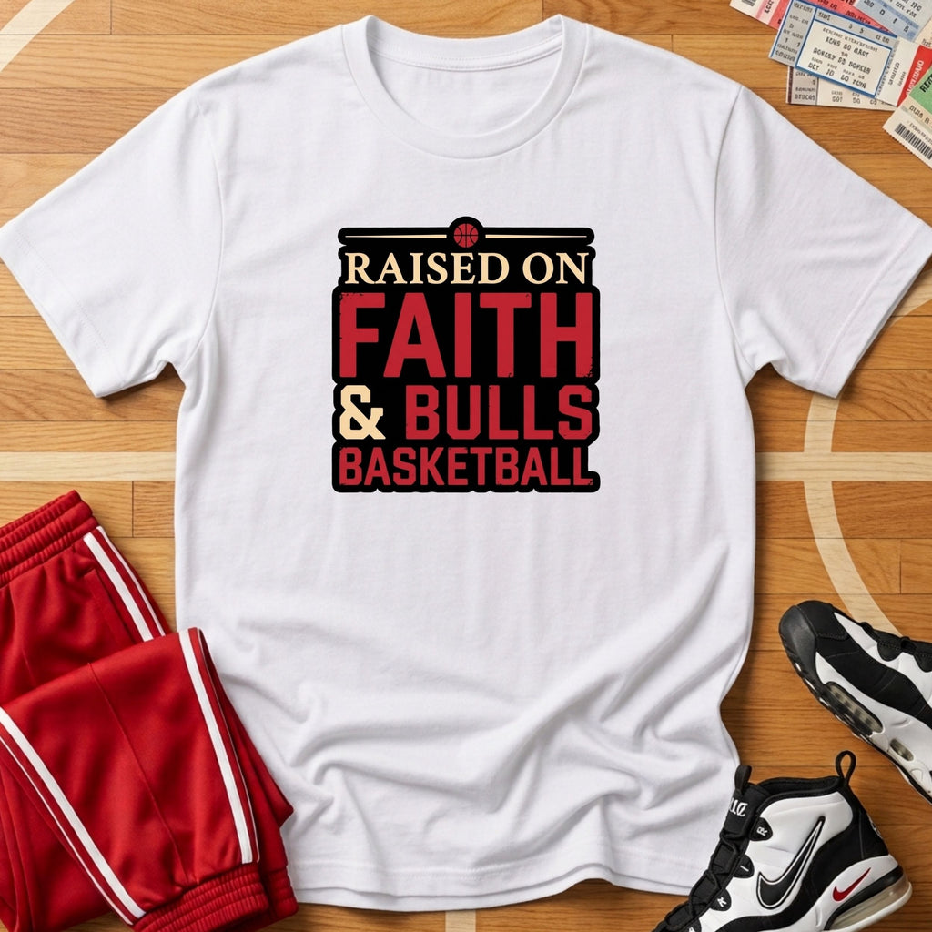 Raised On Faith & Bulls Basketball Tee (G)