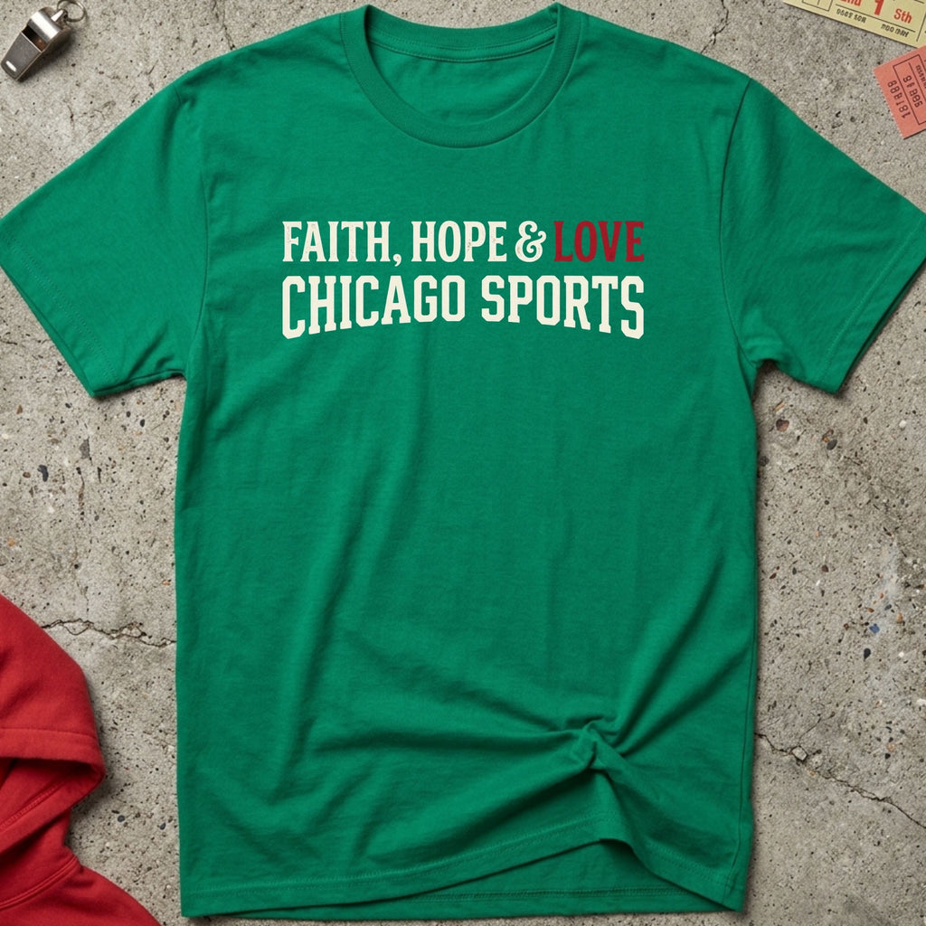 Faith, Hope & Love Chicago Sports Tee