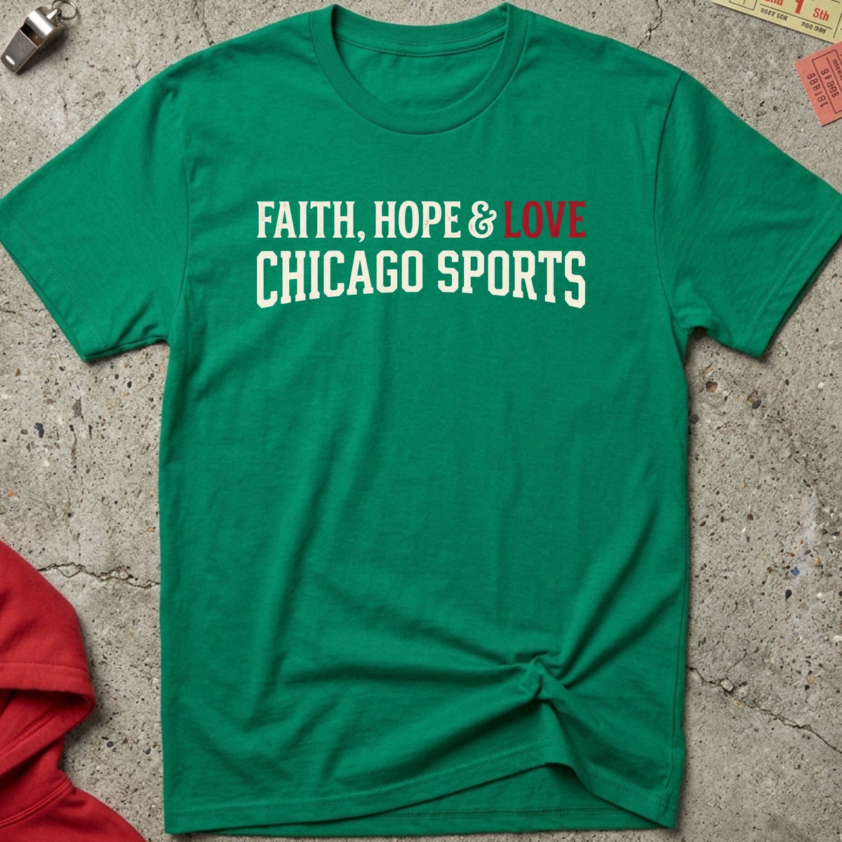 Faith, Hope & Love Chicago Sports Tee