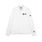 ZAD Embroidered White Quarter-Zip Pullover — Lightweight adidas® Performance Top