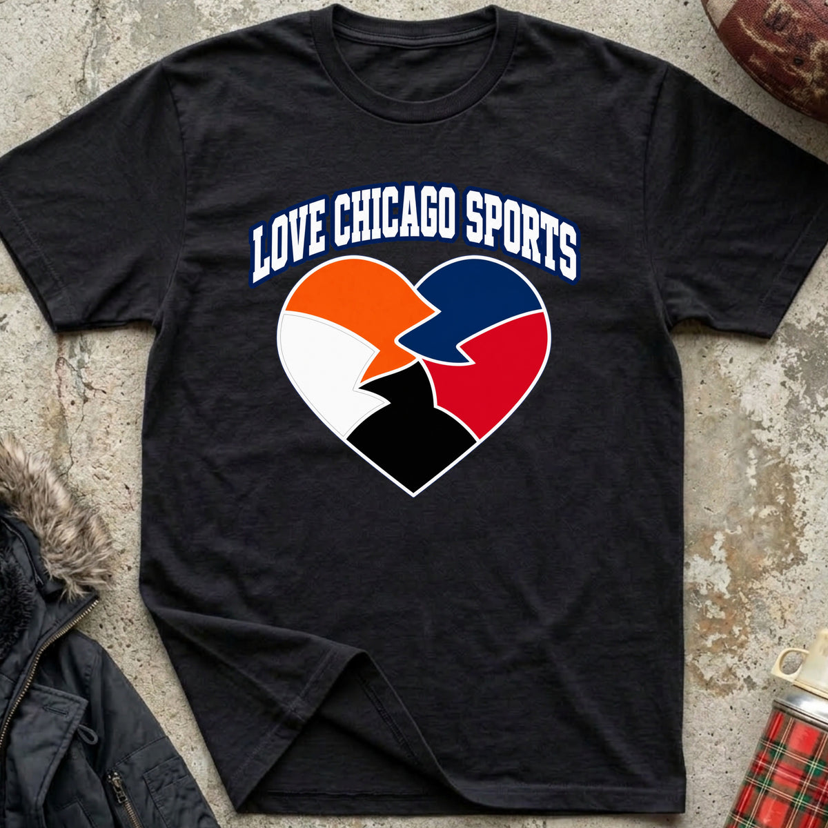 Love Chicago Sports Heart Tee