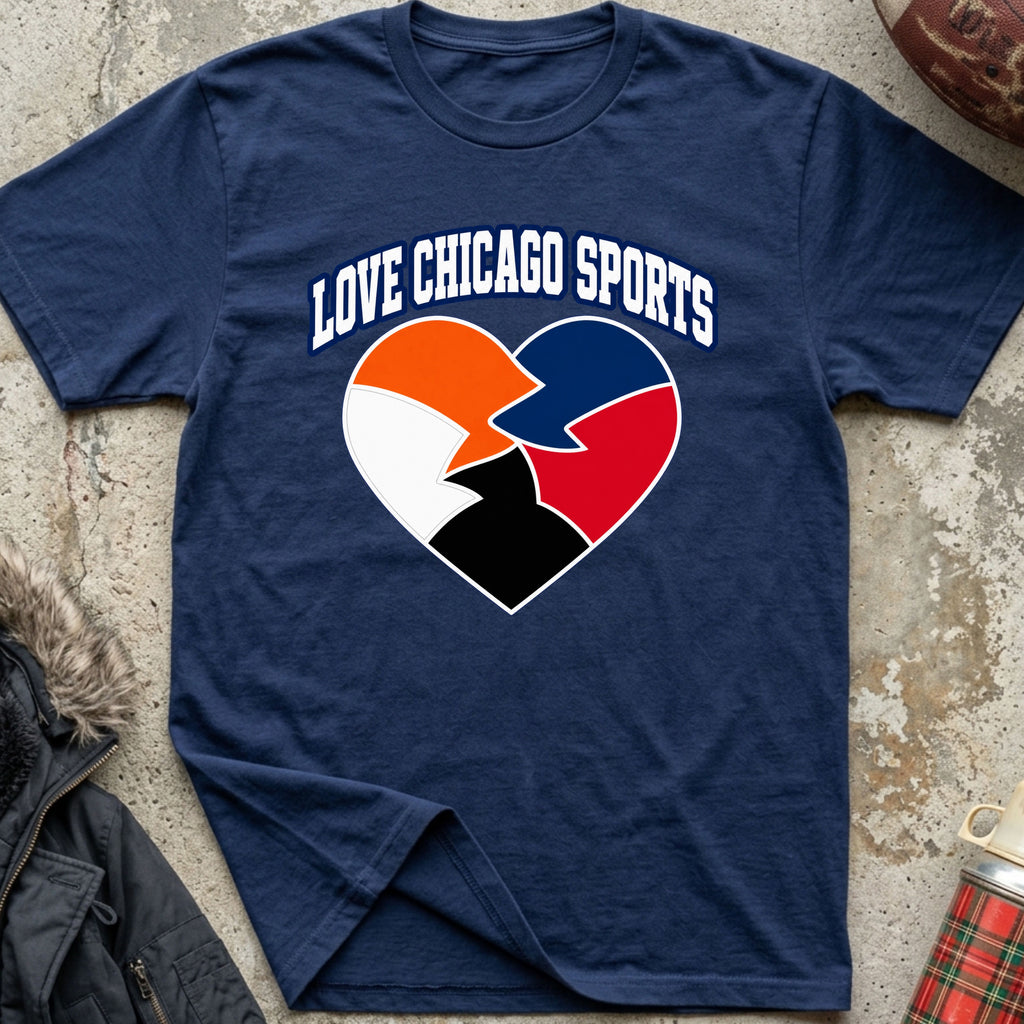 Love Chicago Sports Heart Tee