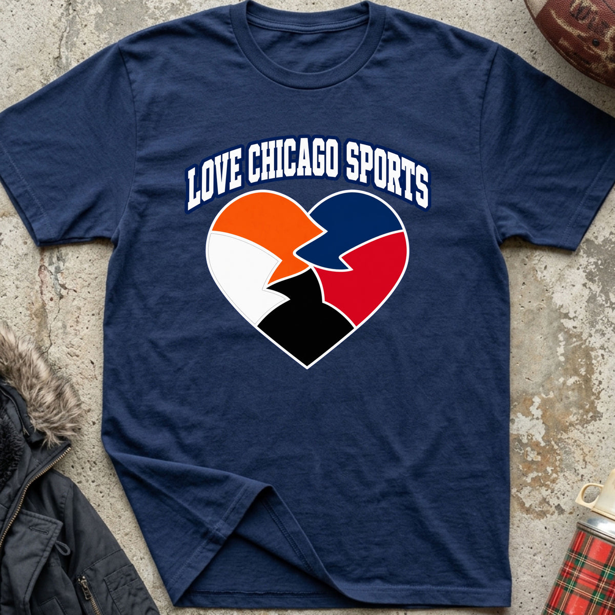 Love Chicago Sports Heart Tee