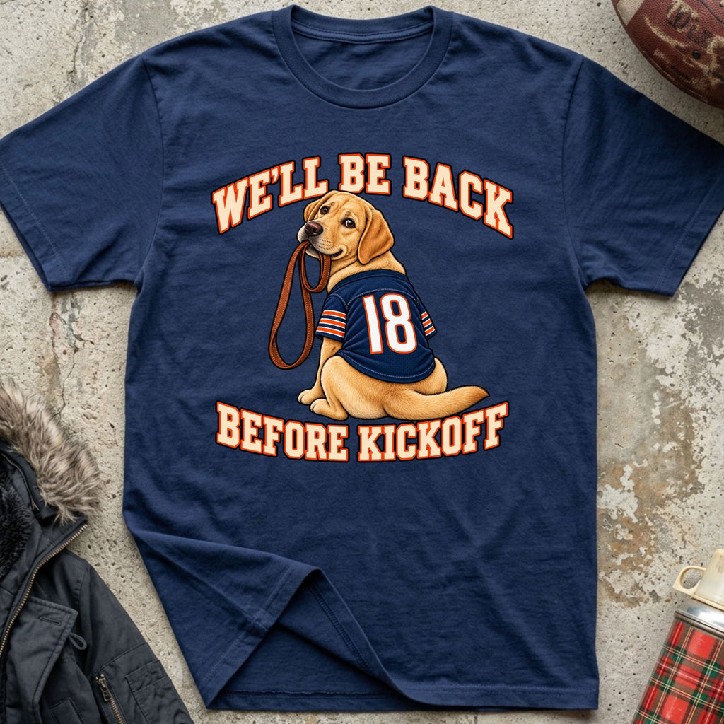 We'll Be Back Before Kickoff Tee (Golden Retriever)