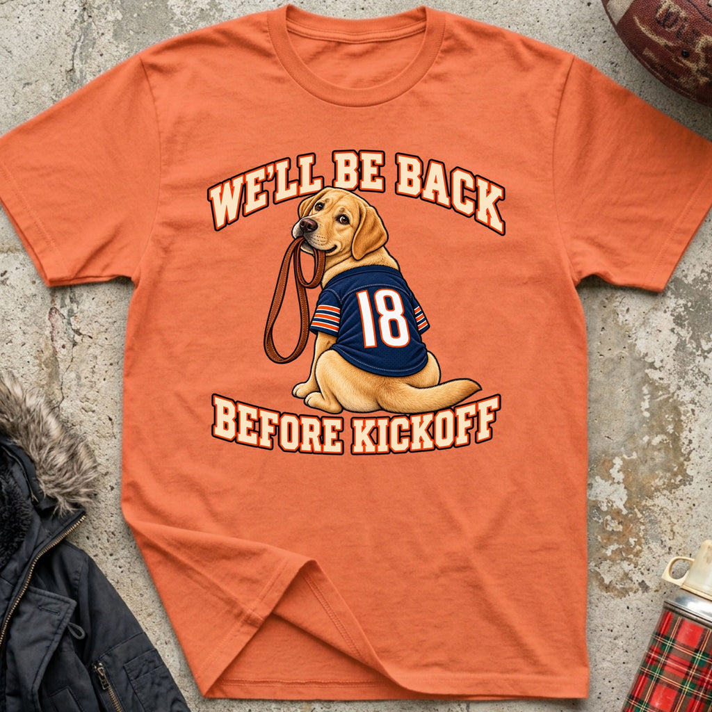 We'll Be Back Before Kickoff Tee (Golden Retriever)