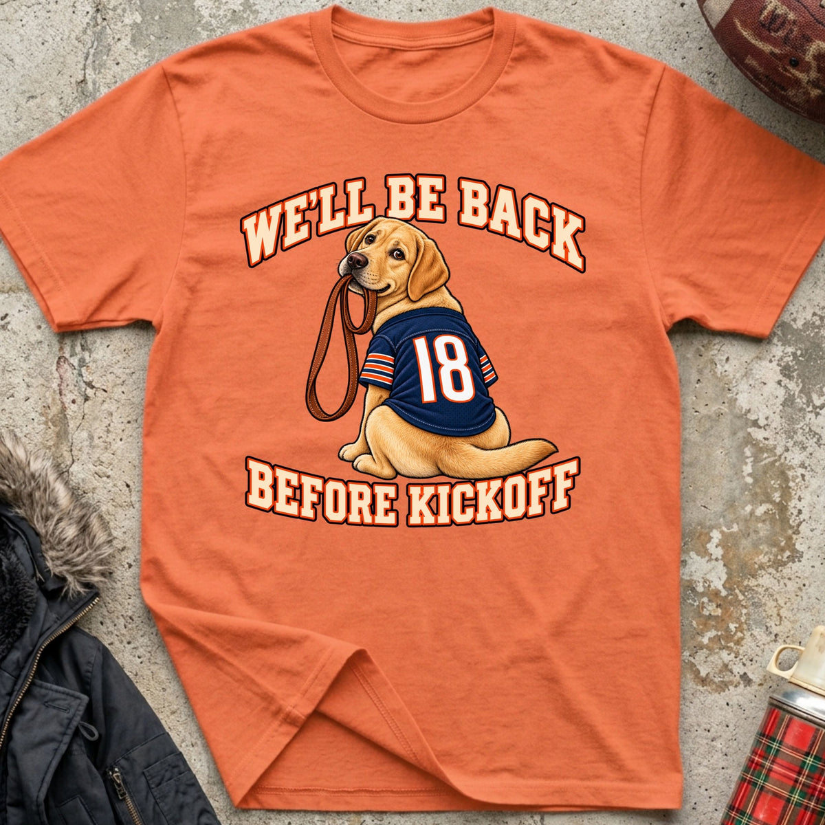 We'll Be Back Before Kickoff Tee (Golden Retriever)