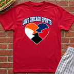 Love Chicago Sports Heart Tee