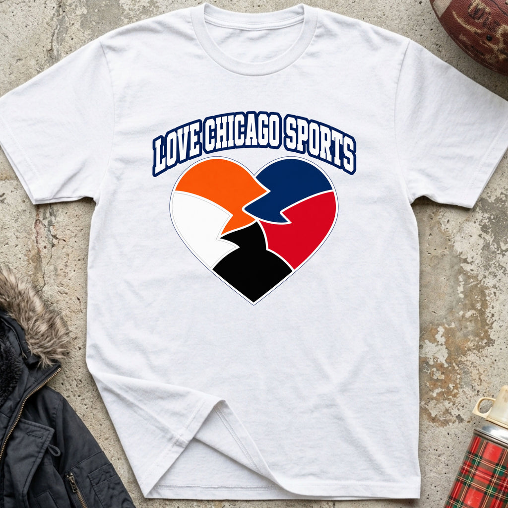 Love Chicago Sports Heart Tee
