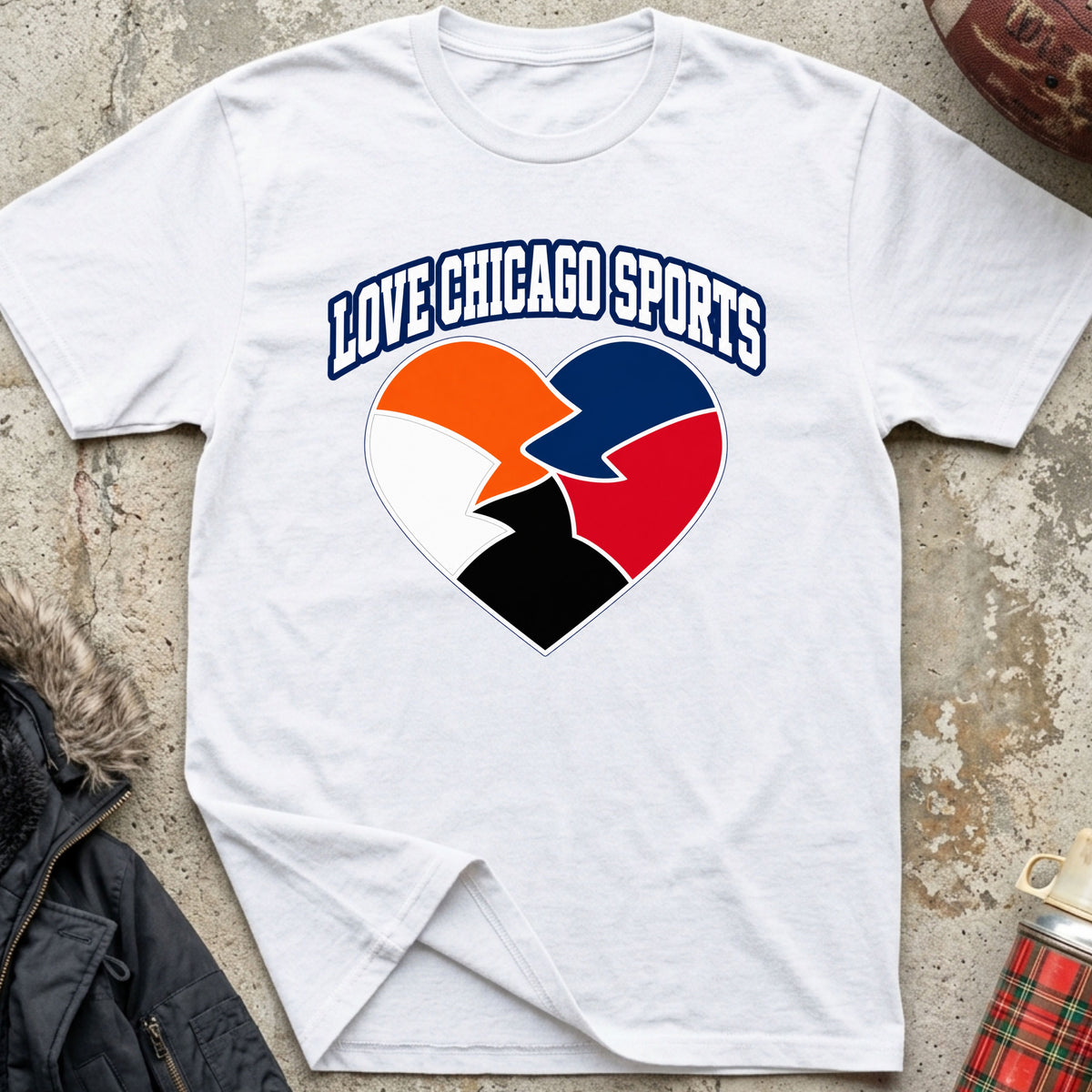 Love Chicago Sports Heart Tee