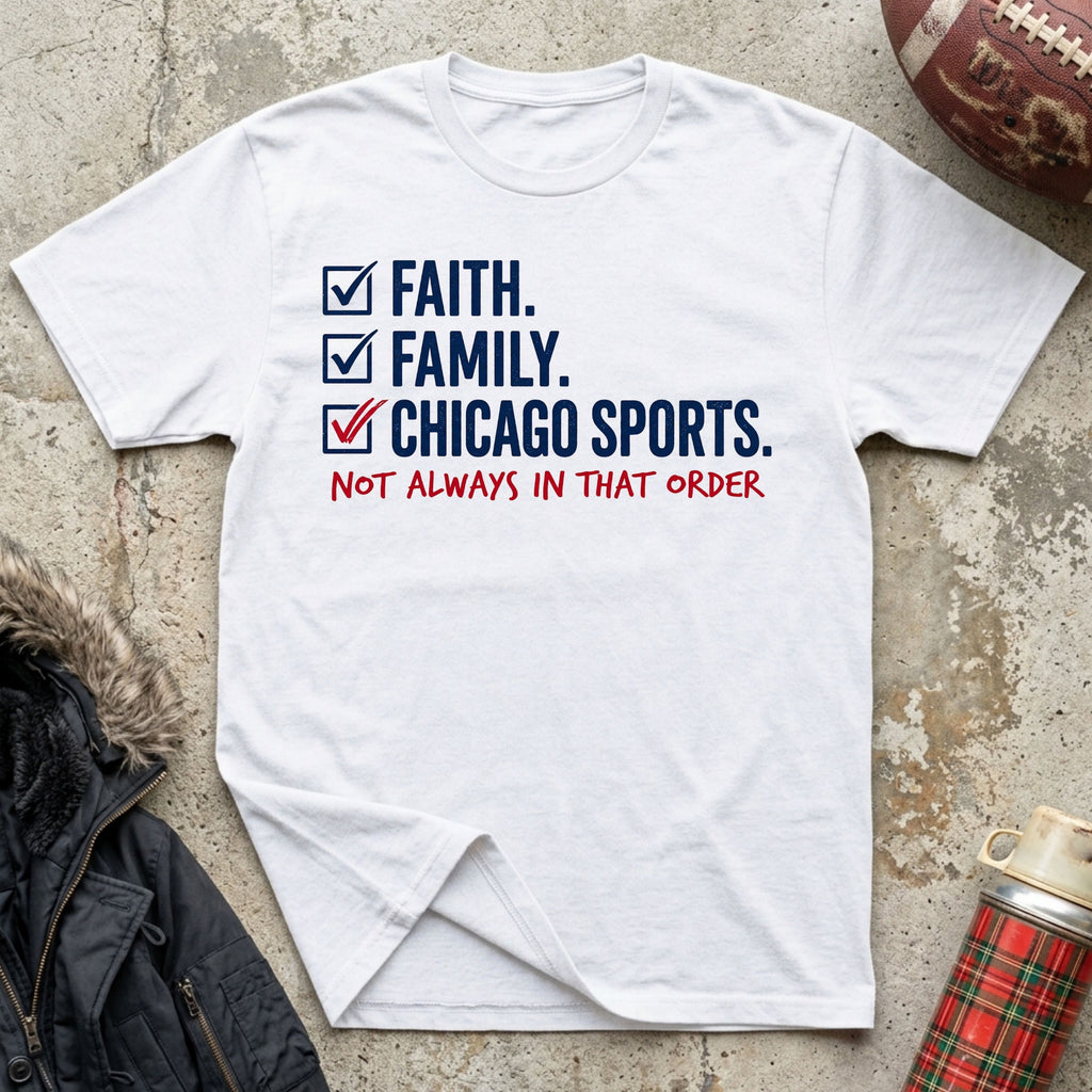 Faith, Family, Chicago Sports Tee