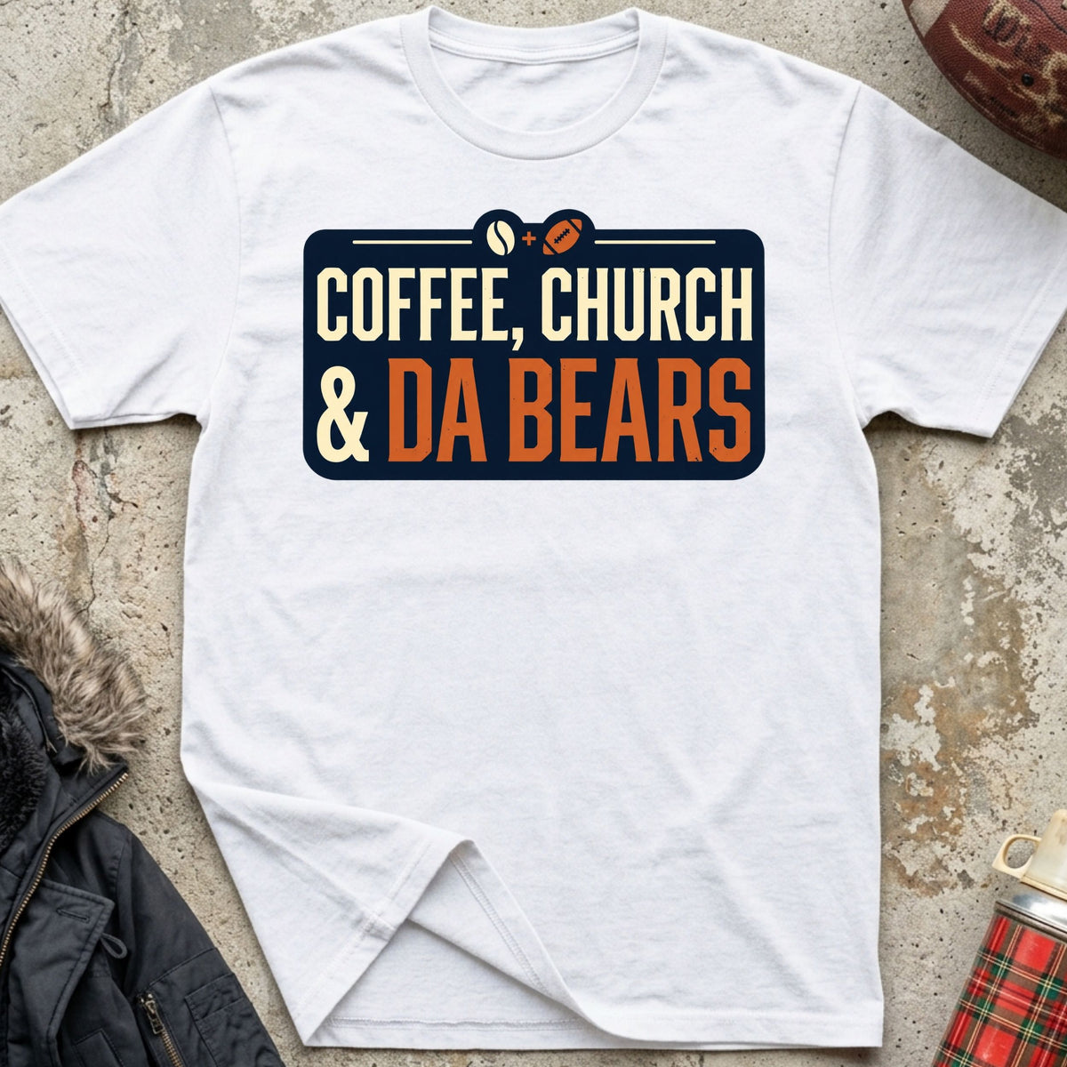 Coffee, Church & Da Bears Tee
