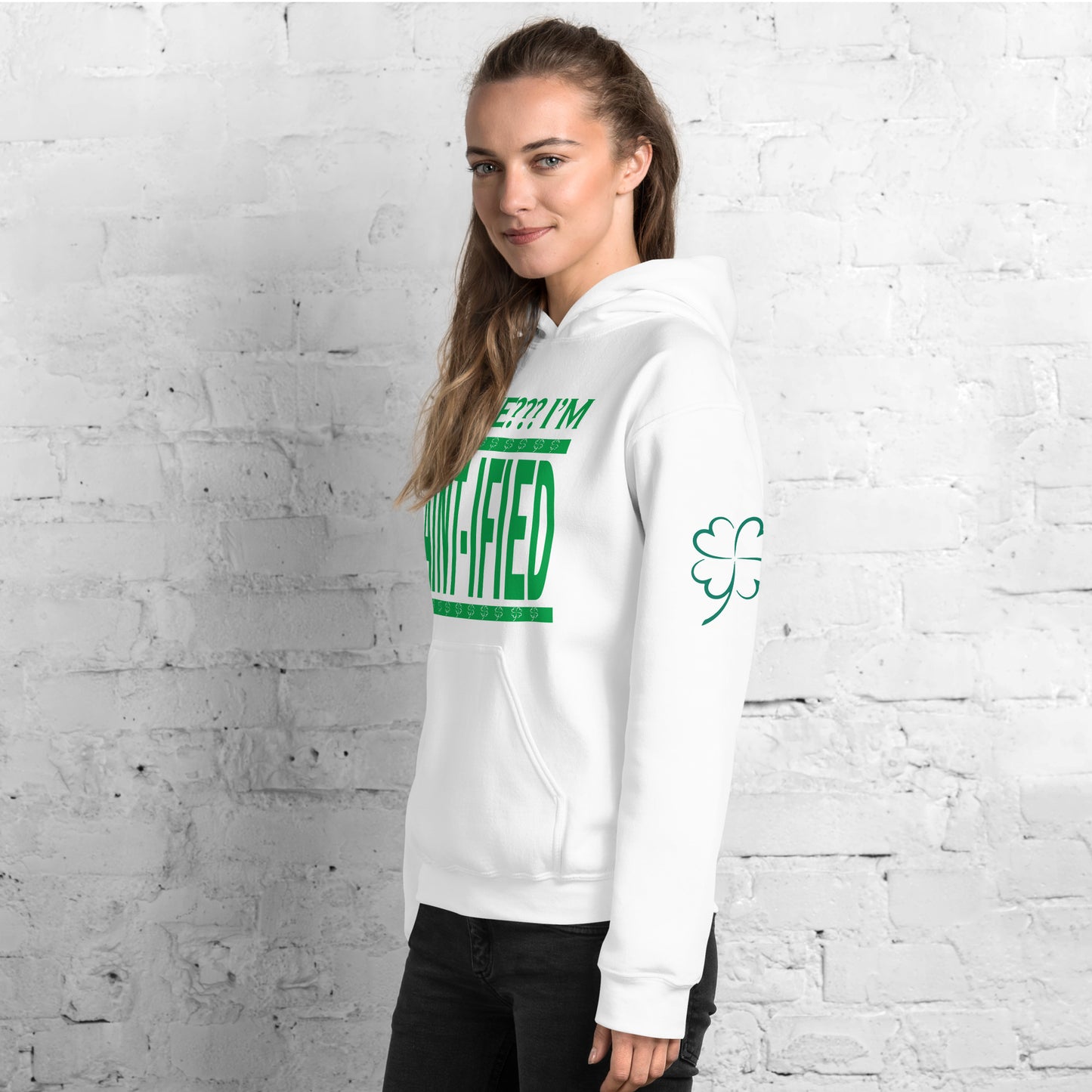 SAINT-IFIED St. Patrick's Day White Hoodie