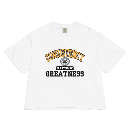 'Consistency U.' Women's Box Tee